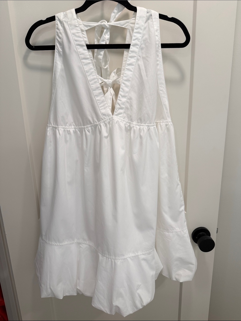 NWT day + moon white sleeveless bubble hem dress